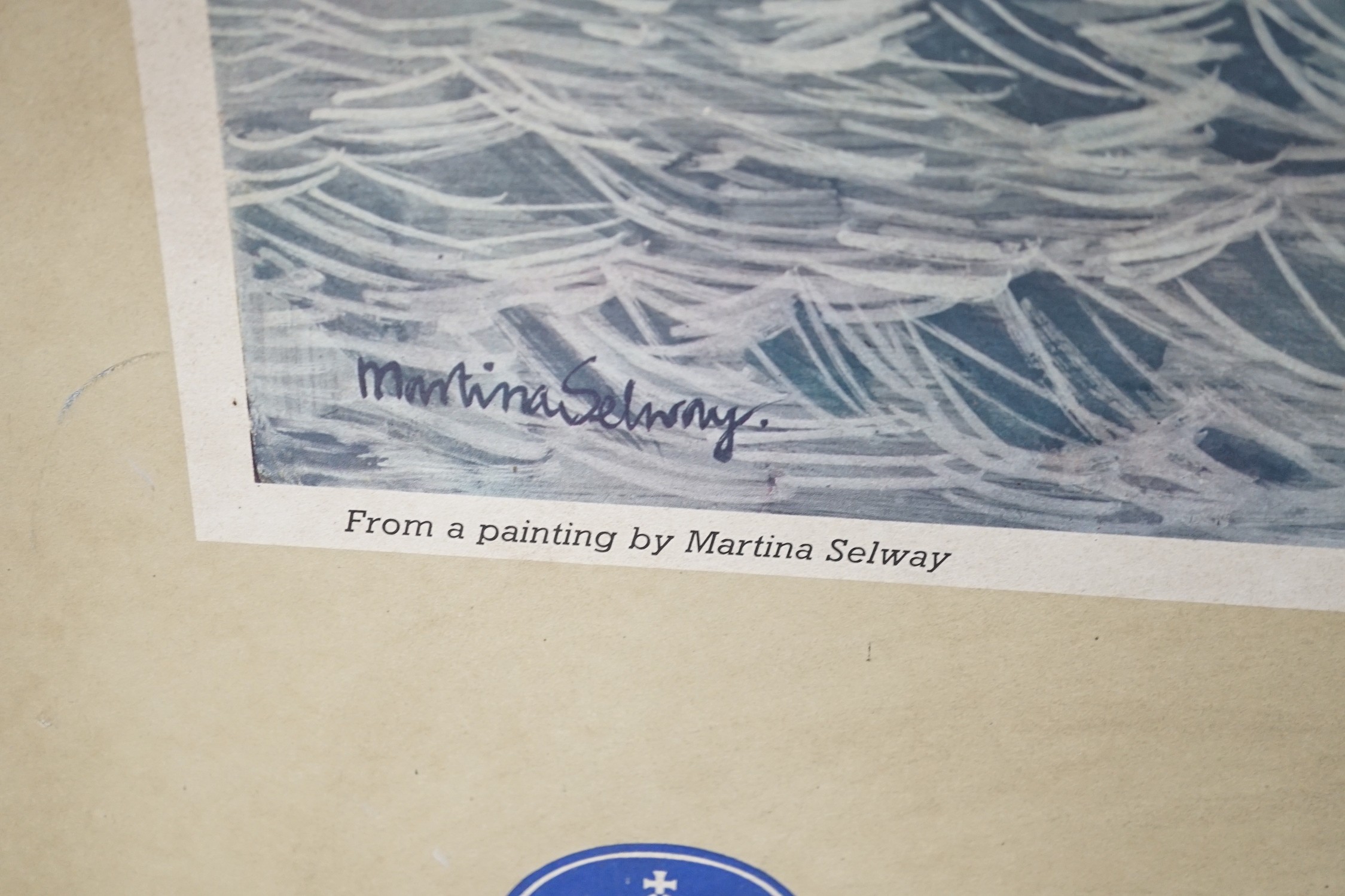 Martina Selway, lithograph, poster for 'The Post Office, Dartmouth, Devon', laid on board, 89 x 100cm, unframed
